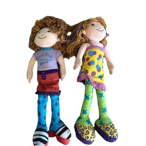 2 Groovy Girls Plush Dolls 14"  Girls Rock  Y2K Toys